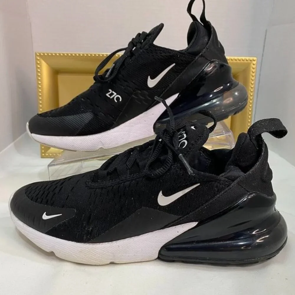 Nike Air Max 270 Black White Sneakers Women’s 7.5 Lifestyle Running Shoes - Picture 15 of 15